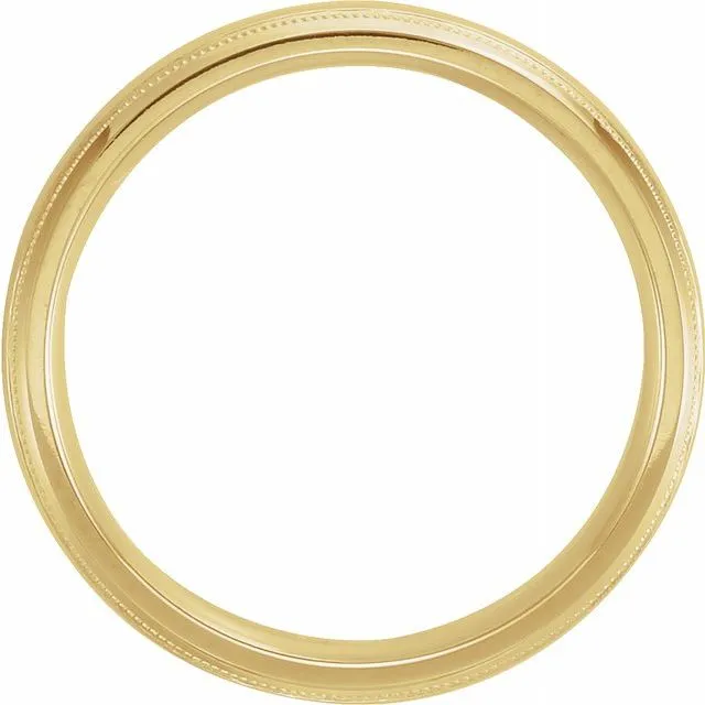 Rings TreasureFineJewelers 10K Yellow Gold 6 mm Half Round ComfortFit Band With Milgrain