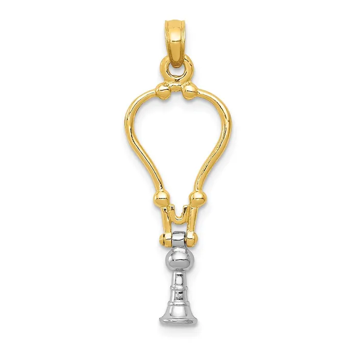 Rings TreasureFineJewelers 14k TwoTone 3D Stethoscope Pendant