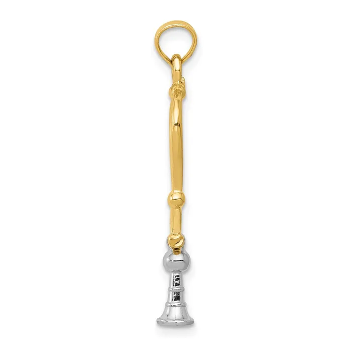 Rings TreasureFineJewelers 14k TwoTone 3D Stethoscope Pendant