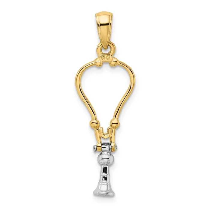 Rings TreasureFineJewelers 14k TwoTone 3D Stethoscope Pendant