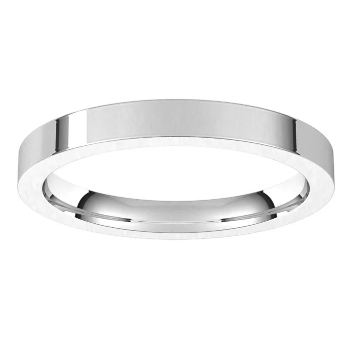 Rings TreasureFineJewelers 14K White Gold 25 mm flat comfort fit Wedding Band