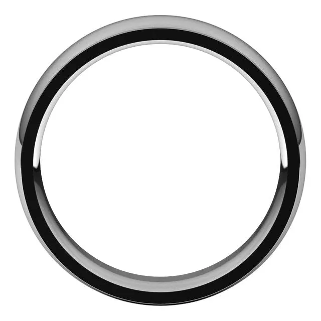 Rings TreasureFineJewelers 18K White Gold 6 mm Half Round Edge Comfort Fit Wedding Band
