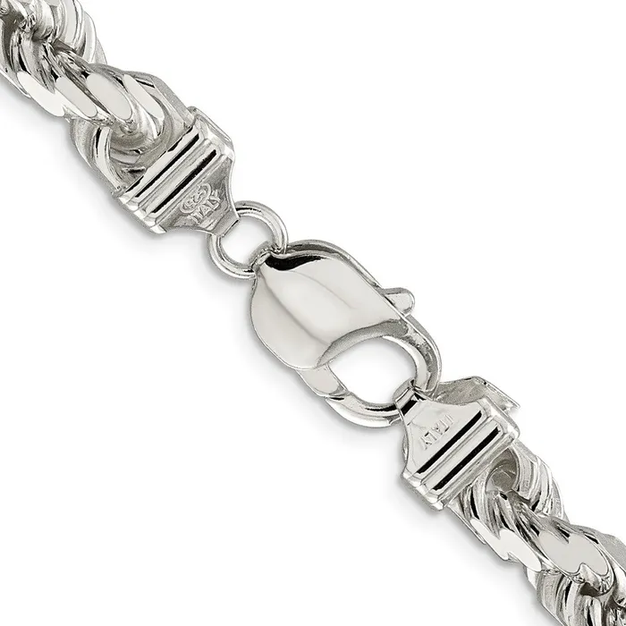 Rings TreasureFineJewelers Sterling Silver 8mm Diamondcut Rope Chain