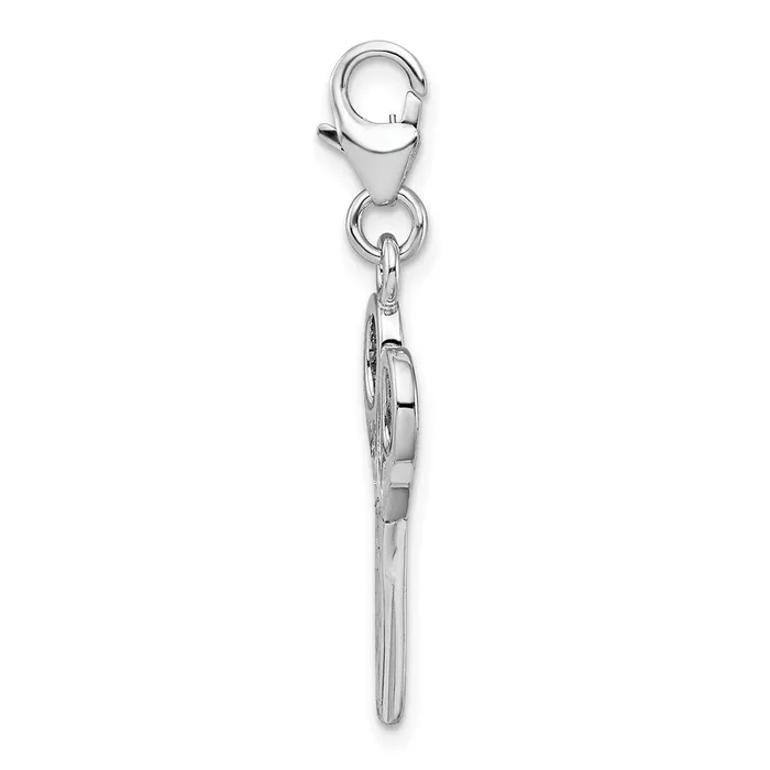 Rings TreasureFineJewelers Sterling Silver Amore La Vita Rhodiumplated Polished Scissors Charm
