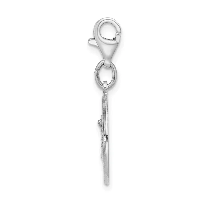 Rings TreasureFineJewelers Sterling Silver Amore La Vita Rhodiumplated Saint Michael Medal Charm