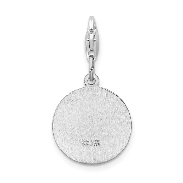 Rings TreasureFineJewelers Sterling Silver Amore La Vita Rhodiumplated Saint Michael Medal Charm