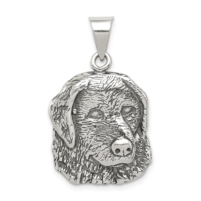 Rings TreasureFineJewelers Sterling Silver Antiqued Dog Charm