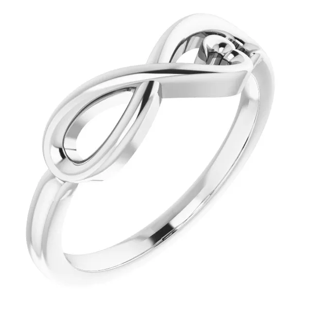 Rings TreasureFineJewelers Sterling Silver InfinityInspired Heart Ring