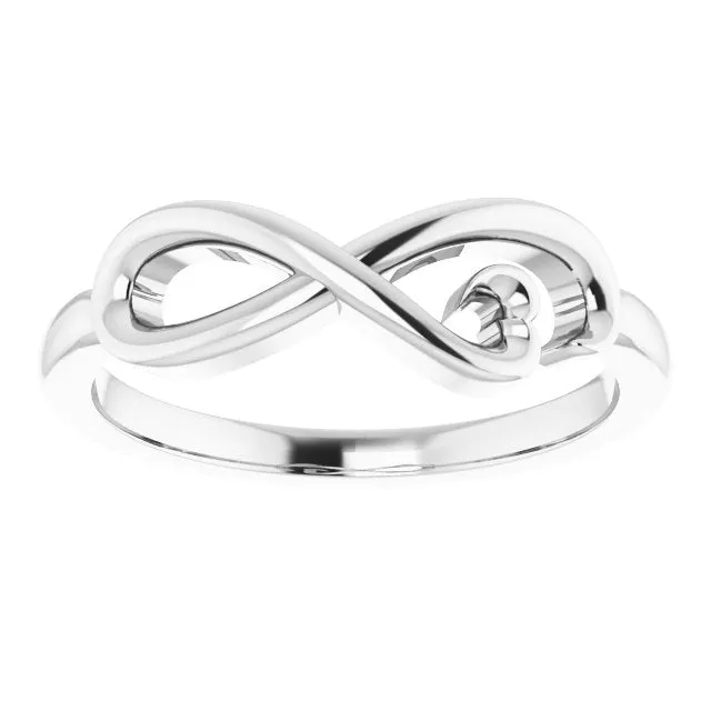 Rings TreasureFineJewelers Sterling Silver InfinityInspired Heart Ring