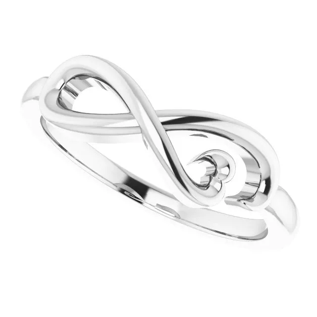 Rings TreasureFineJewelers Sterling Silver InfinityInspired Heart Ring