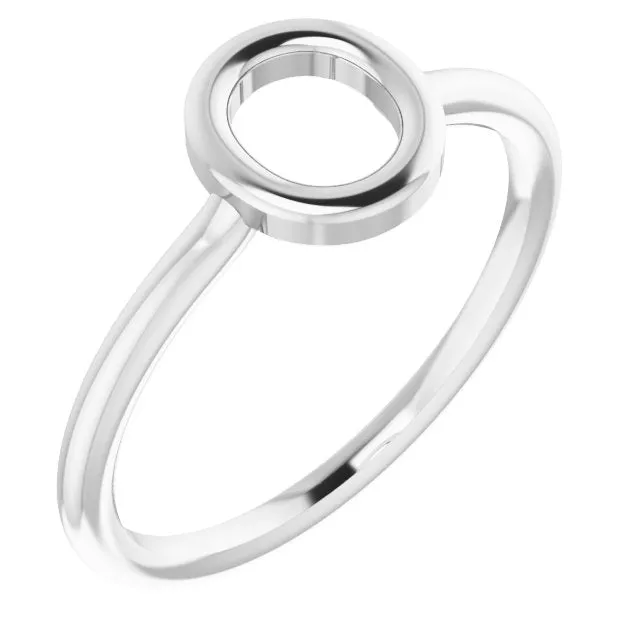 Rings TreasureFineJewelers Sterling Silver Initial O Ring