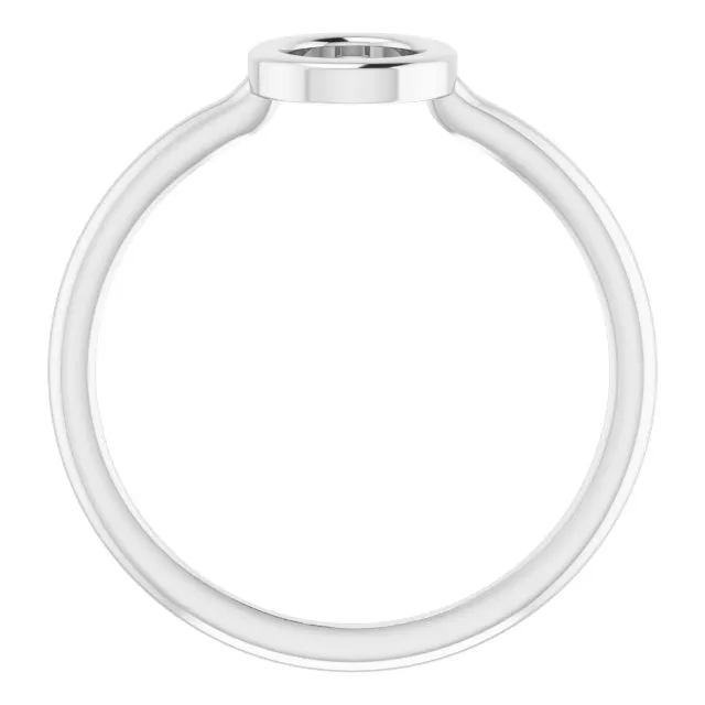 Rings TreasureFineJewelers Sterling Silver Initial O Ring