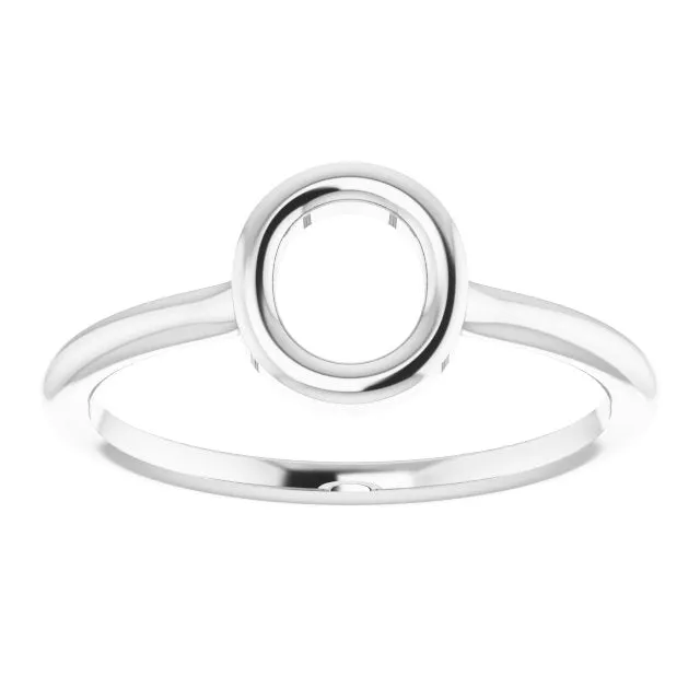 Rings TreasureFineJewelers Sterling Silver Initial O Ring