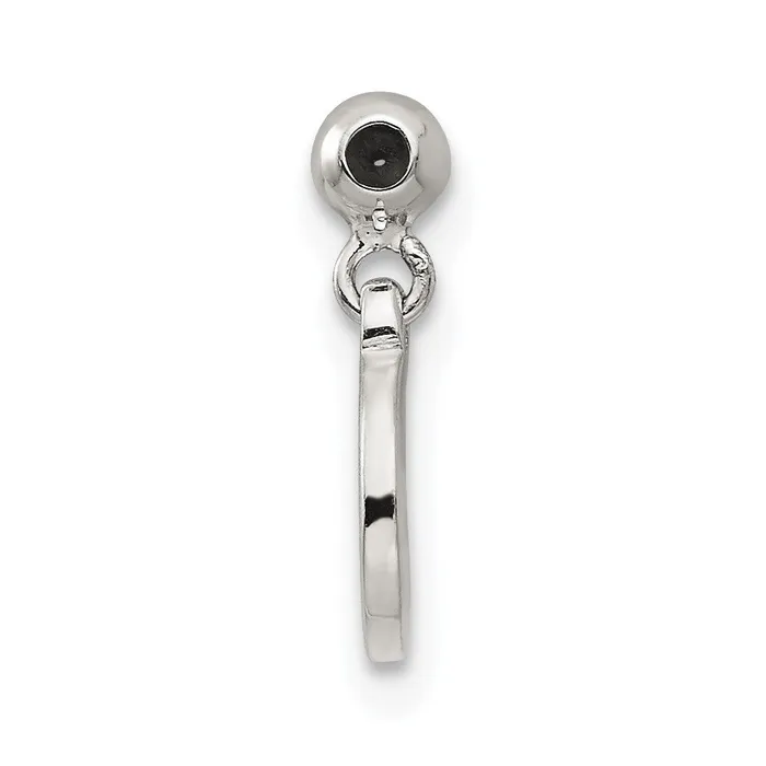 Rings TreasureFineJewelers Sterling Silver Mio Memento CZ Dangle Peace Charm