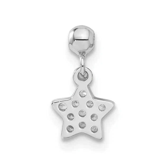 Rings TreasureFineJewelers Sterling Silver Mio Memento CZ Dangle Star Charm