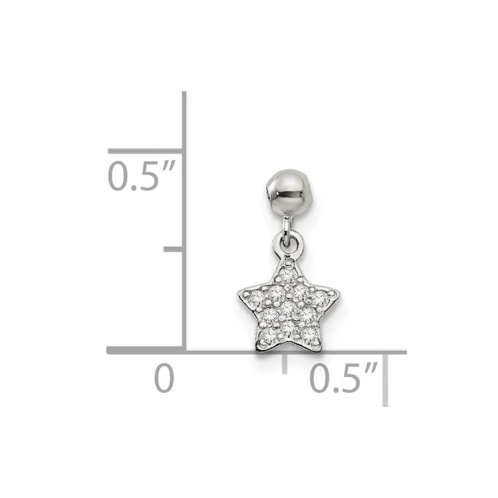 Rings TreasureFineJewelers Sterling Silver Mio Memento CZ Dangle Star Charm