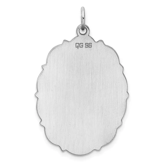Rings TreasureFineJewelers Sterling Silver Rhplt Engraveable Polished FrontSatin Back Disc Charm