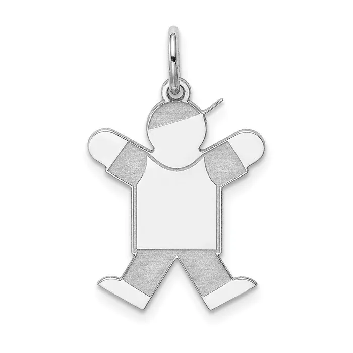 Rings TreasureFineJewelers Sterling Silver Rhodiumplated Kid Charm