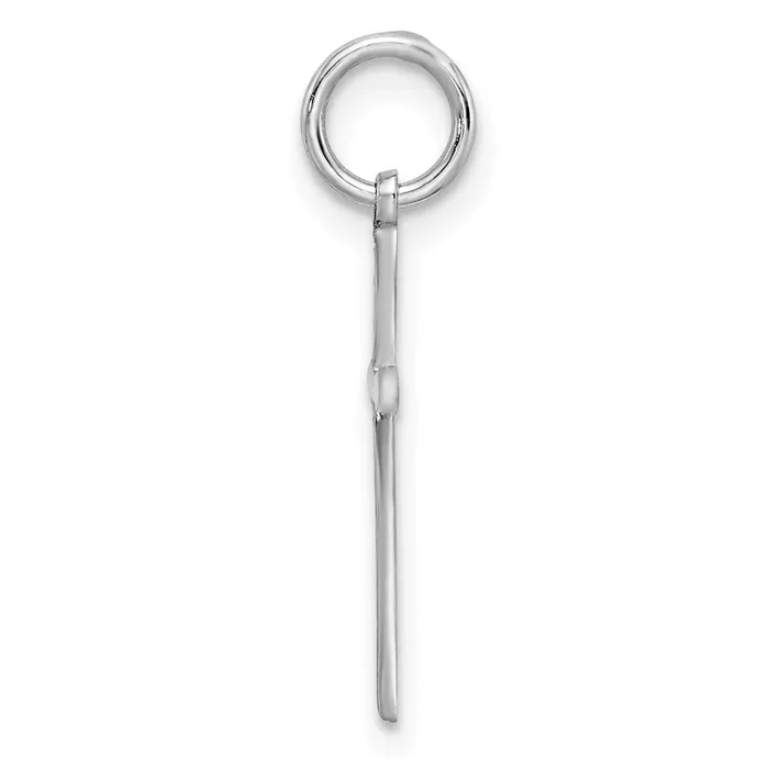 Rings TreasureFineJewelers Sterling Silver Rhodiumplated Laser Designed Cross Charm