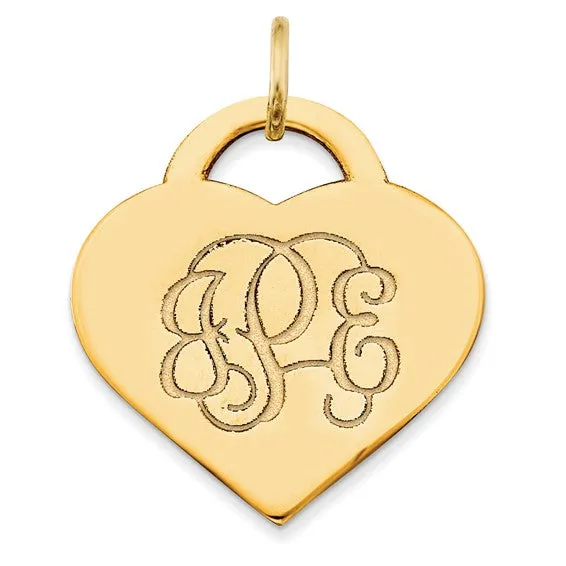 Script Designer Heart Monogram Pendants TreasureFineJeweler Necklaces