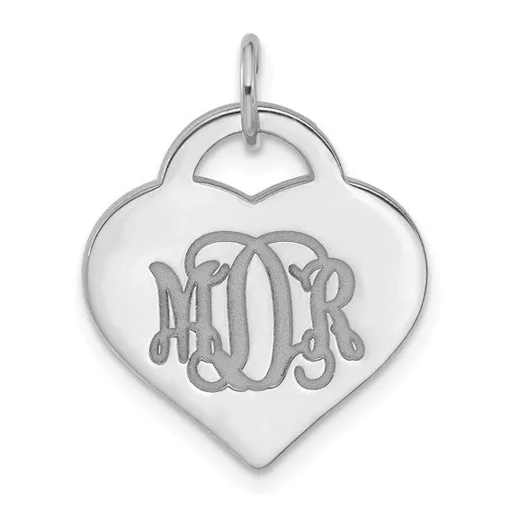 Script Designer Heart Monogram Pendants TreasureFineJeweler Necklaces
