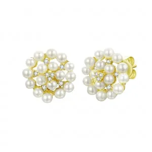 Shell pearl cluster studs Perfect Piercing Charm Necklaces