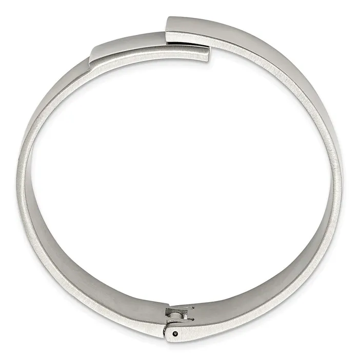 Stainless Steel Brushed and Polished 13mm Hinged Bangle TreasureFineJewelers Bracelets