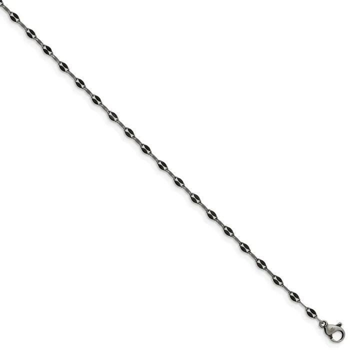 Stainless Steel Oxidized 25mm 20in Fancy Chain TreasureFineJewelers Bracelets Stainless Steel Oxidized 25mm 20in Fancy Chain TreasureFineJewelers Bracelets