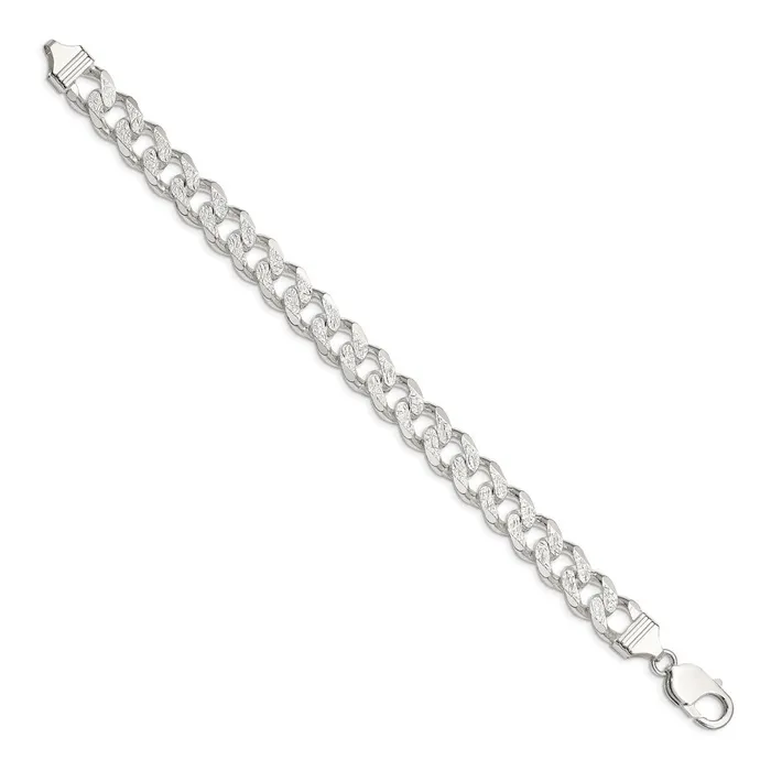 Sterling Silver 105mm Pav Curb Chain TreasureFineJewelers Necklaces