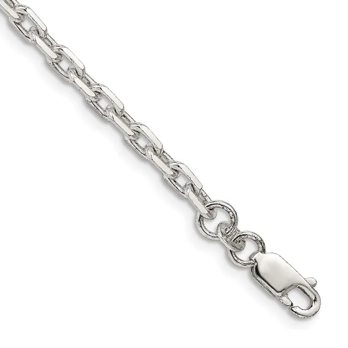 Sterling Silver 395mm Beveled Oval Cable Chain TreasureFineJewelers Rings Sterling Silver 395mm Beveled Oval Cable Chain TreasureFineJewelers Rings