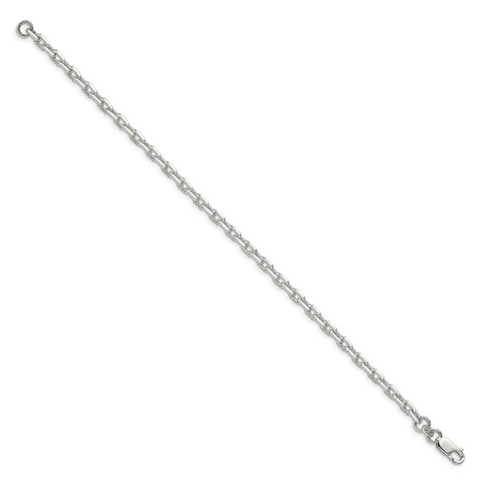Sterling Silver 395mm Beveled Oval Cable Chain TreasureFineJewelers Rings