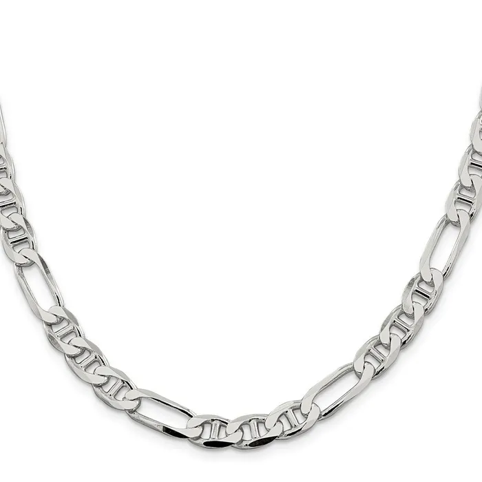 Sterling Silver 75mm Figaro Anchor Chain TreasureFineJewelers Rings