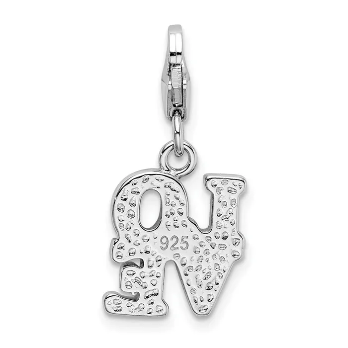 Sterling Silver Amore La Vita Rhodiumpl Polished Enameled LOVE Charm TreasureFineJewelers Rings