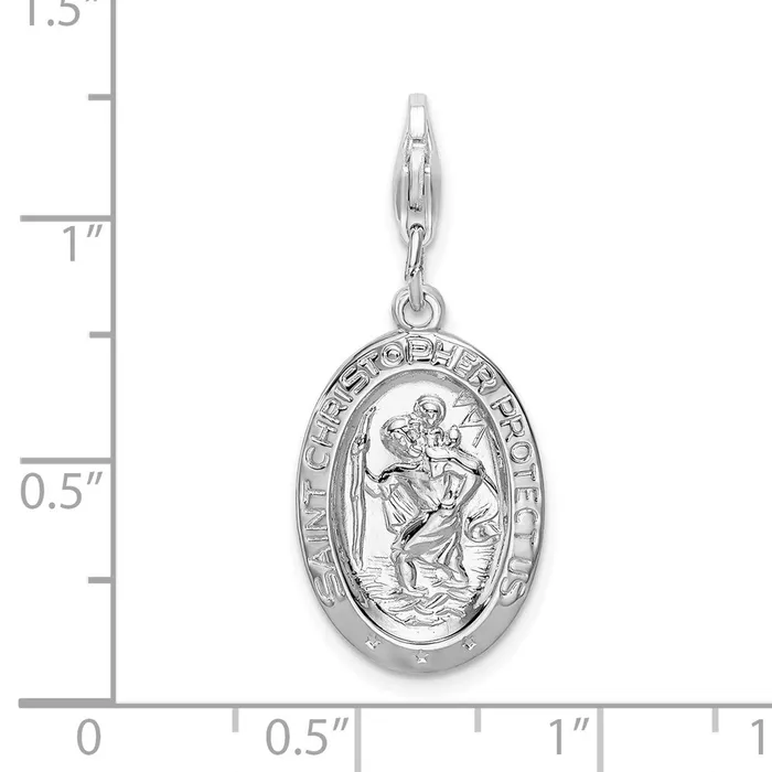 Sterling Silver Amore La Vita Rhodiumpl St Christopher Medal Charm TreasureFineJewelers Rings