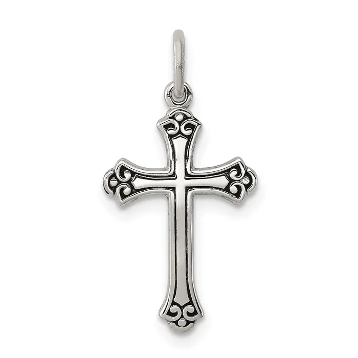 Sterling Silver Antiqued Cross Charm TreasureFineJewelers Rings