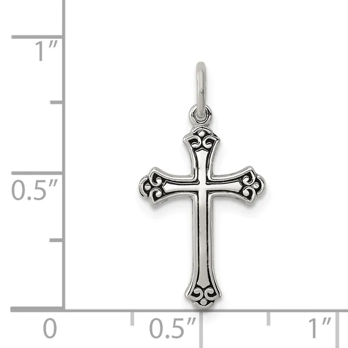Sterling Silver Antiqued Cross Charm TreasureFineJewelers Rings
