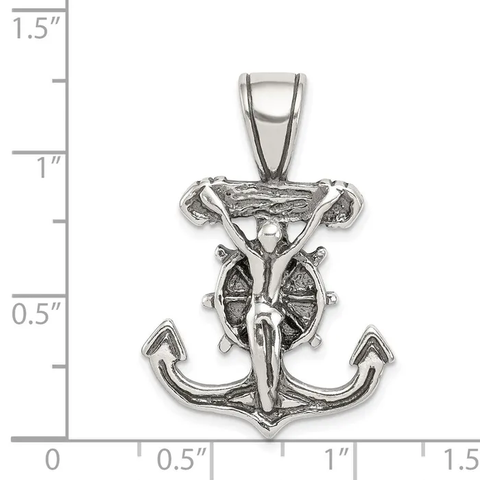 Sterling Silver Antiqued Mariners Crucifix Pendant TreasureFineJewelers Necklaces