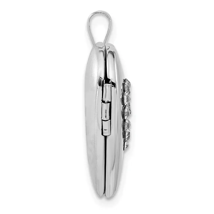 Sterling Silver Crystal Double Hearts Heart Locket TreasureFineJewelers Rings