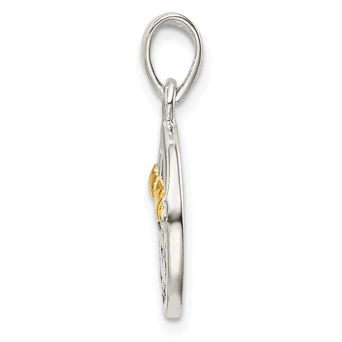 Sterling Silver Flash Gold Plated LOVE YOU TO THE MOON Pendant TreasureFineJewelers Necklaces