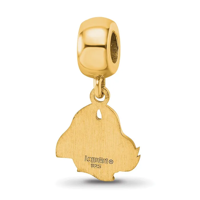 Sterling Silver Goldplated LogoArt East Carolina University Pirate Extra Small Dangle Bead Charm TreasureFineJewelers Rings