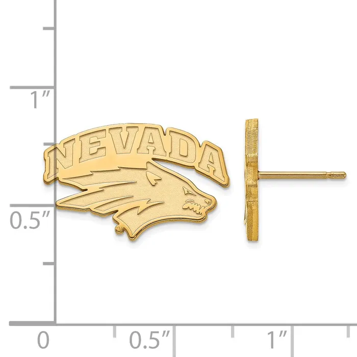 Sterling Silver Goldplated University of NevadaReno Small Post Earrings TreasureFineJewelers Earrings