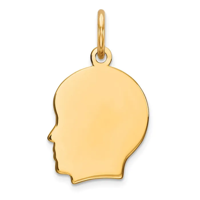 Sterling Silver GP Engraveable Boy Polished Disc Charm TreasureFineJewelers Rings