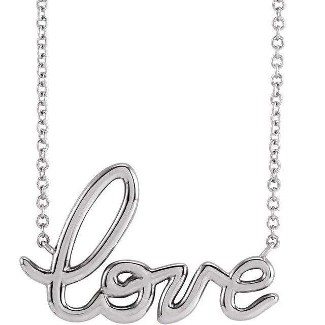 Sterling Silver Love 18 Necklace TreasureFineJewelers Necklaces