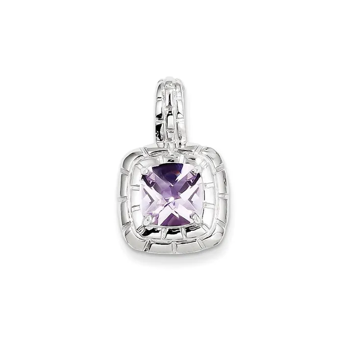 Sterling Silver Pink Quartz Pendant TreasureFineJewelers Necklaces