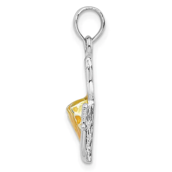 Sterling Silver Polished Enameled Cheese Board wKnife Pendant TreasureFineJewelers Necklaces