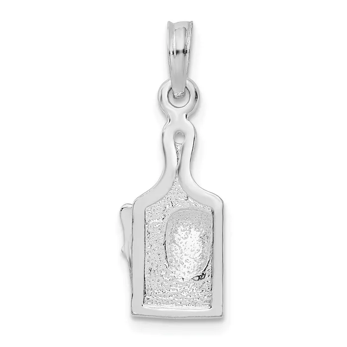 Sterling Silver Polished Enameled Cheese Board wKnife Pendant TreasureFineJewelers Necklaces