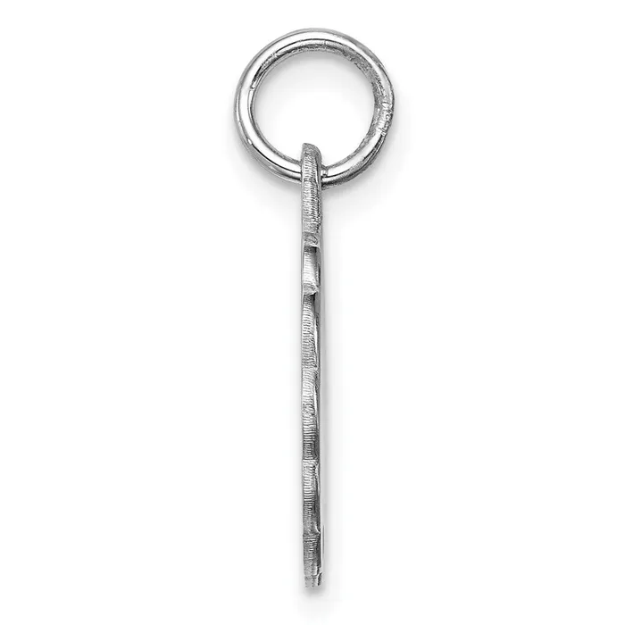 Sterling Silver Rhplt Engraveable Polished FrontSatin Back Disc Charm TreasureFineJewelers Rings