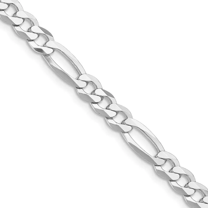 Sterling Silver Rhodiumplated 55mm Lightweight Flat Figaro Chain TreasureFineJewelers Rings Sterling Silver Rhodiumplated 55mm Lightweight Flat Figaro Chain TreasureFineJewelers Rings