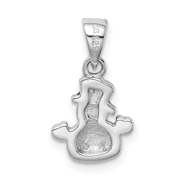 Sterling Silver Rhodiumplated Childs Enameled Snowman Pendant TreasureFineJewelers Necklaces