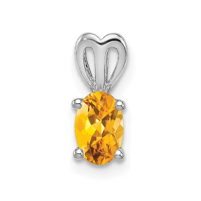 Sterling Silver Rhodiumplated Citrine Pendant TreasureFineJewelers Necklaces Sterling Silver Rhodiumplated Citrine Pendant TreasureFineJewelers Necklaces